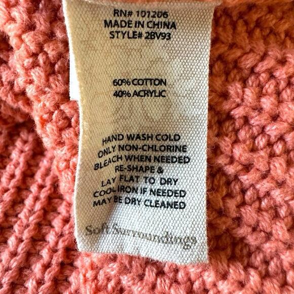 Soft Surroundings Highland Pocket Snap Button Sweater Peach Orange Women's Small - Picture 10 of 15